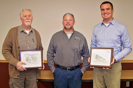 three men holding awards - Ozark Rivers Solid Waste Management District