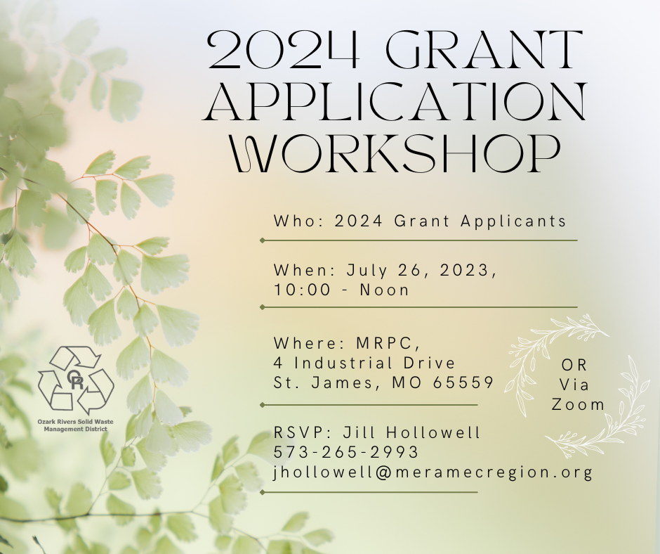 Grant Workshop, July 16, 10-12. Register in advance.